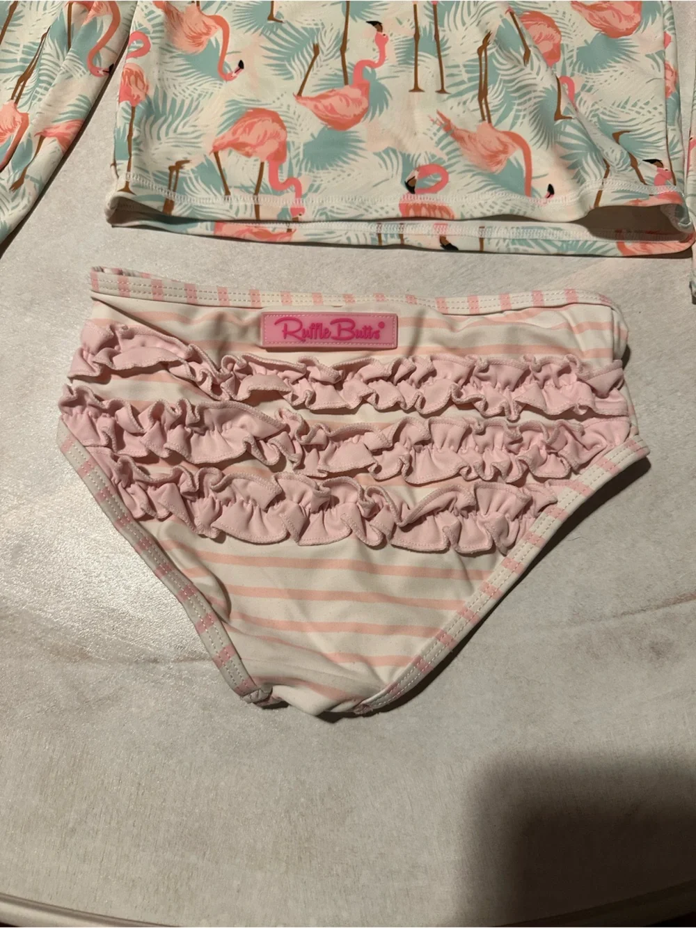 Rufflebutts Flamingo swimsuit // size 5